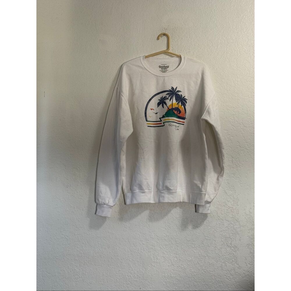 Rainforest Cafe Galveston sweatshirt retro tropical island graphic L